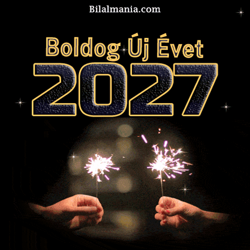 Boldog új évet gif 2027 szikrázó csillagszórókkal