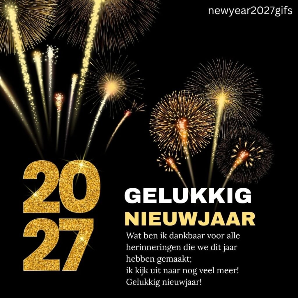 Dankbare Nieuwjaarswensen 2027 Waardering met feestelijke nieuwjaarsdecoratie en beste wensen voor 2027