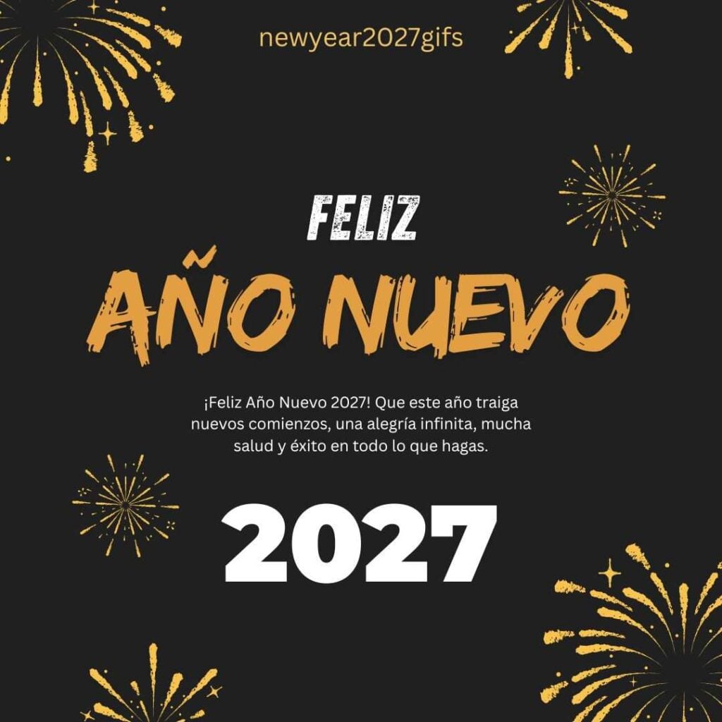 Feliz Ano Nuevo 2027 Imagenes 4 con decoraciones festivas y deseos de Año Nuevo 2027