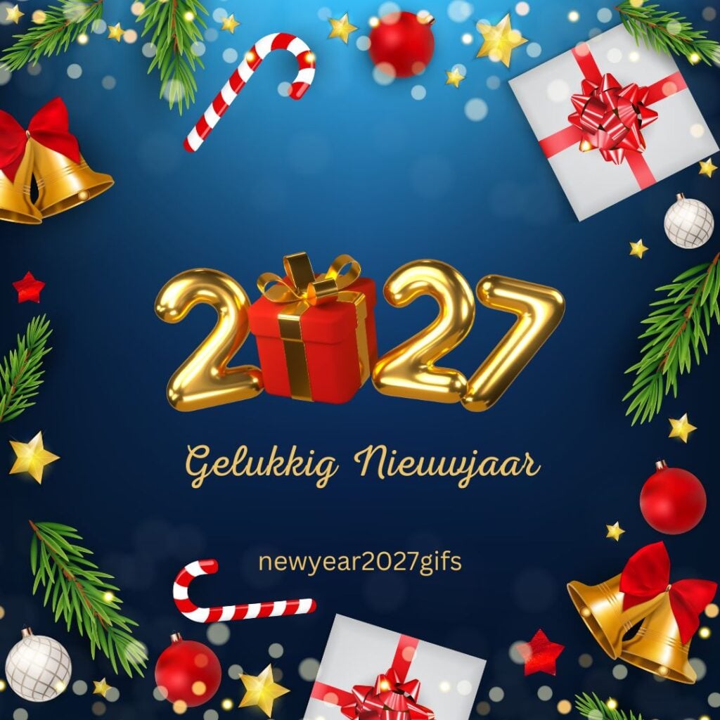 Fijne Kerstdagen en een Gelukkig 2027 Feestdagen met feestelijke nieuwjaarsdecoratie en beste wensen voor 2027