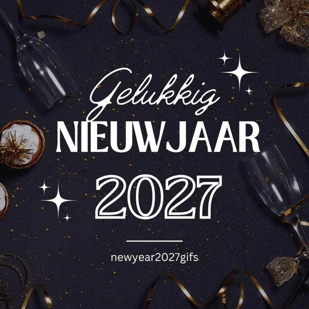 Gelukkig 2027 Stralende Feestkaart met feestelijke nieuwjaarsdecoratie en beste wensen voor 2027