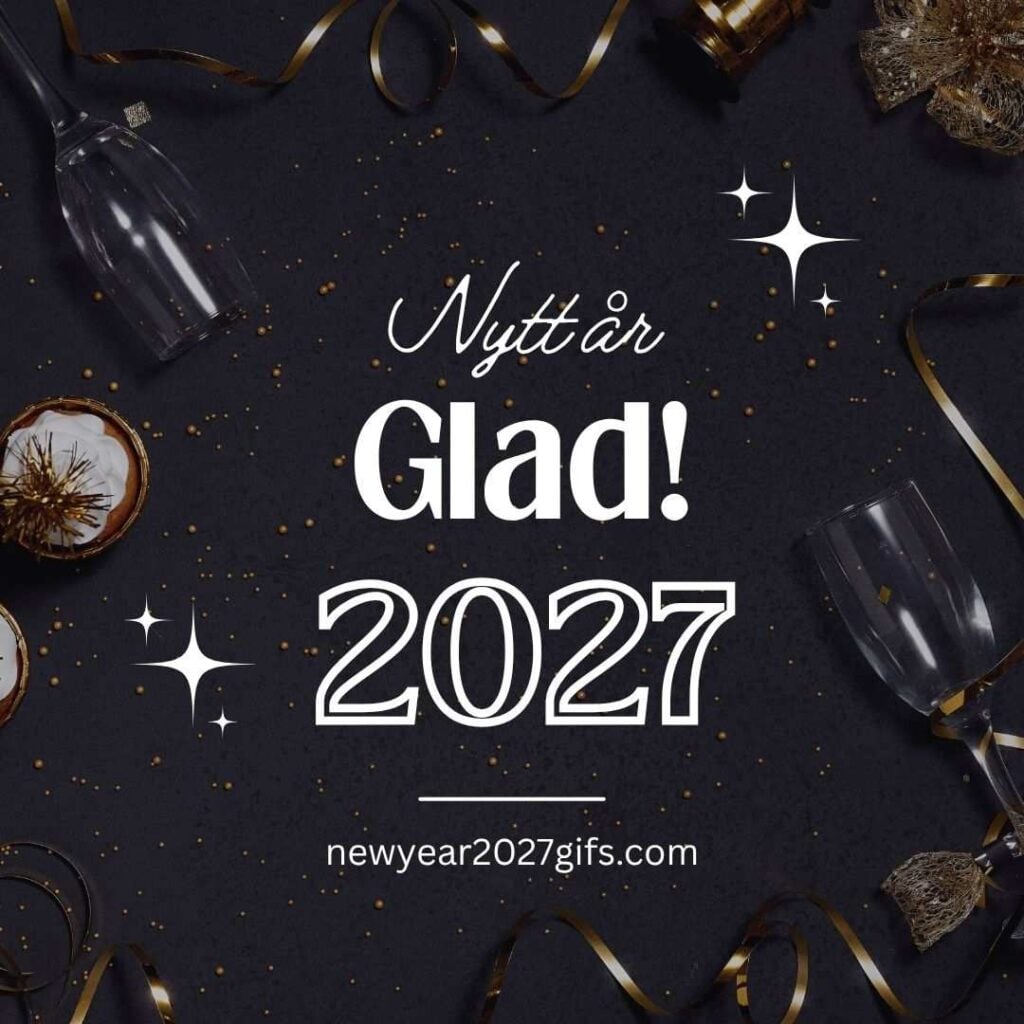 Gott Nytt Ar 2027 10 med festliga dekorationer och nyårsönskningar