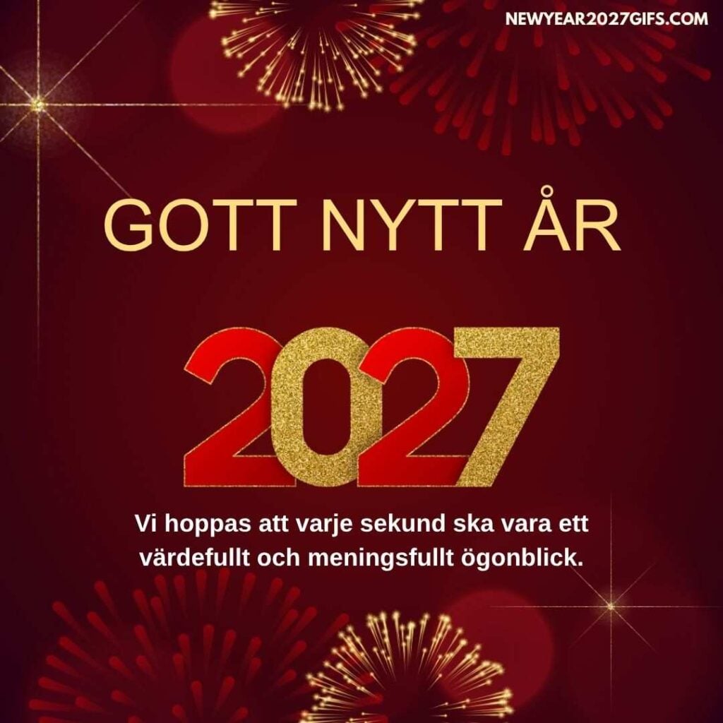 Gott Nytt Ar 2027 3 med festliga dekorationer och nyårsönskningar
