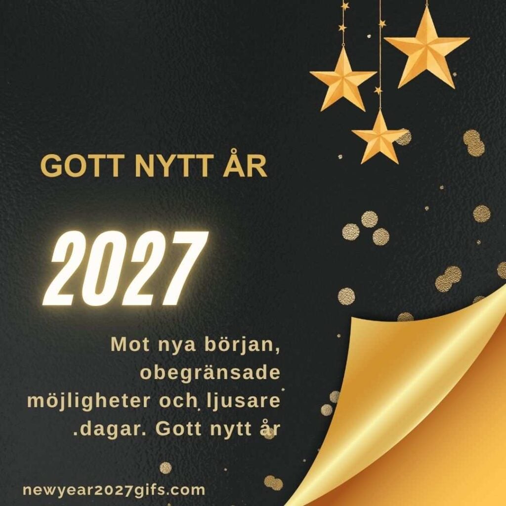 Gott Nytt Ar 2027 4 med festliga dekorationer och nyårsönskningar