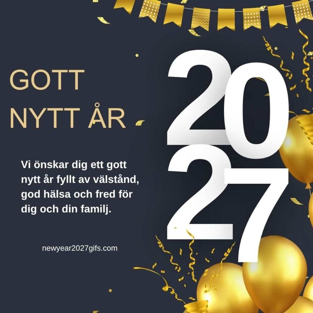 Gott Nytt Ar 2027 6 med festliga dekorationer och nyårsönskningar