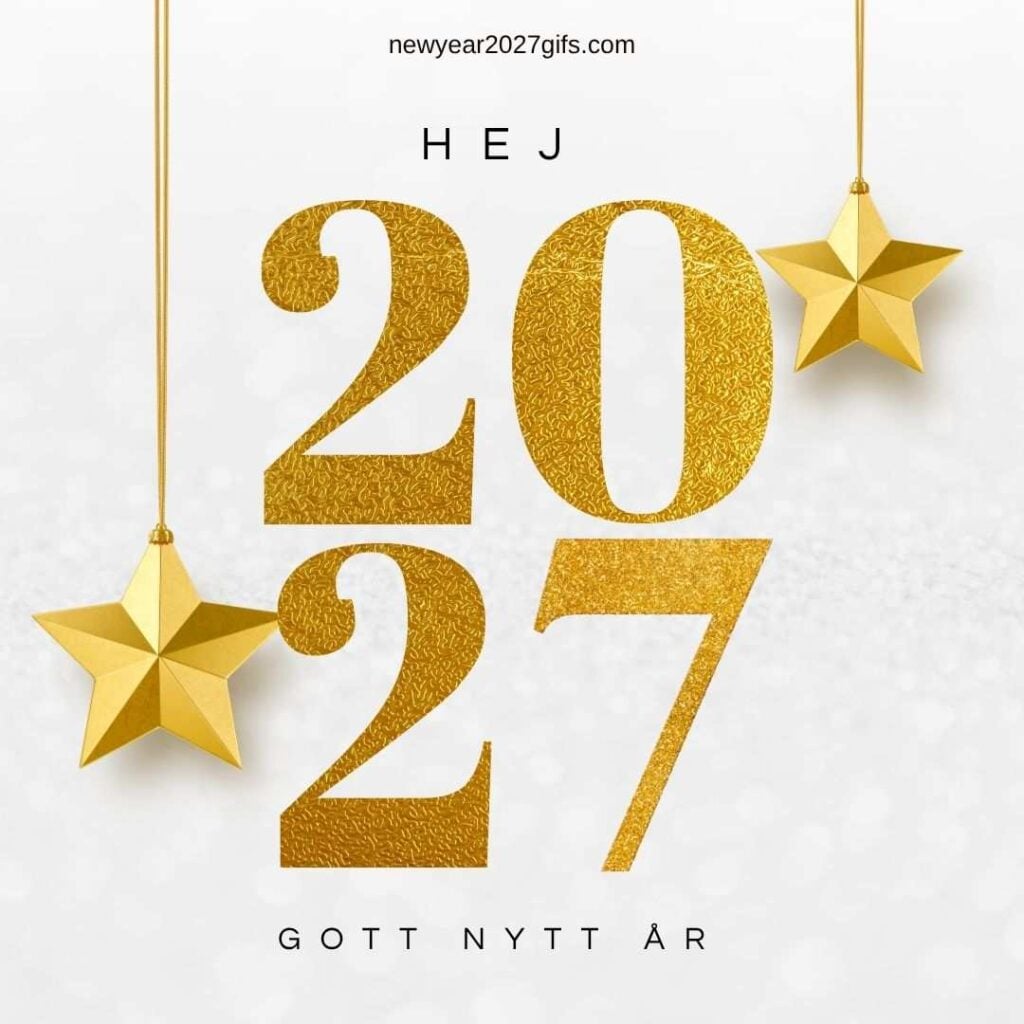 Gott Nytt Ar 2027 9 med festliga dekorationer och nyårsönskningar