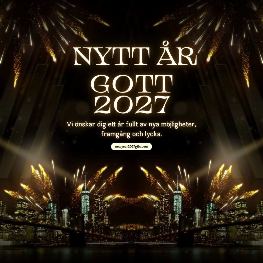 Gott Nytt Ar 2027 Bilder 3 med festliga dekorationer och nyårsönskningar