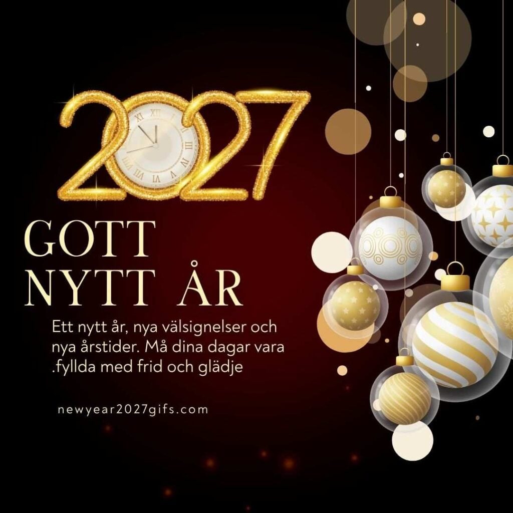 Gott Nytt Ar 2027 Bilder 7 med festliga dekorationer och nyårsönskningar