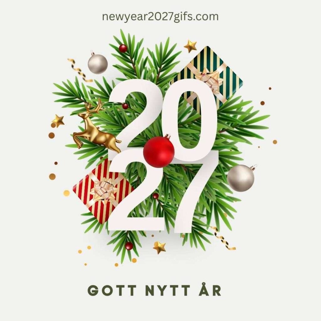 Gott Nytt Ar 2027 Bilder Gratis 1 med festliga dekorationer och nyårsönskningar