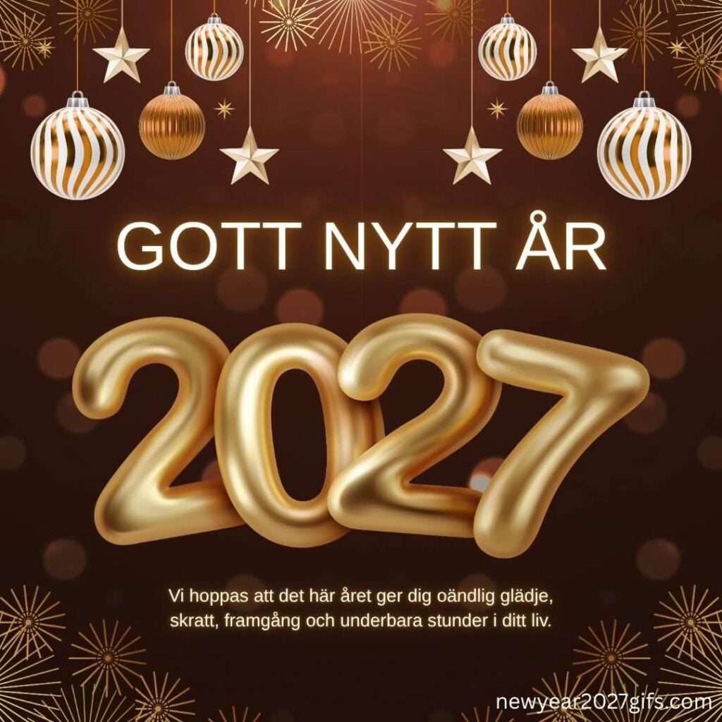 Gott Nytt Ar 2027 Bilder Gratis 7 med festliga dekorationer och nyårsönskningar