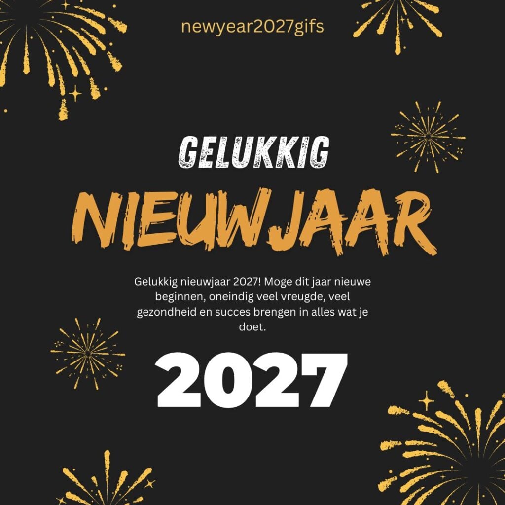 Nieuwjaarswensen 2027 Gezondheid en Succes met feestelijke nieuwjaarsdecoratie en beste wensen voor 2027