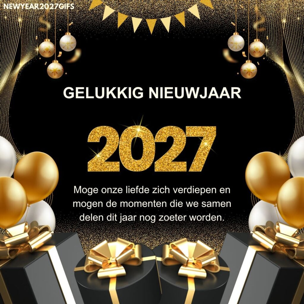Wensen voor 2027 Liefde en Verbondenheid met feestelijke nieuwjaarsdecoratie en beste wensen voor 2027